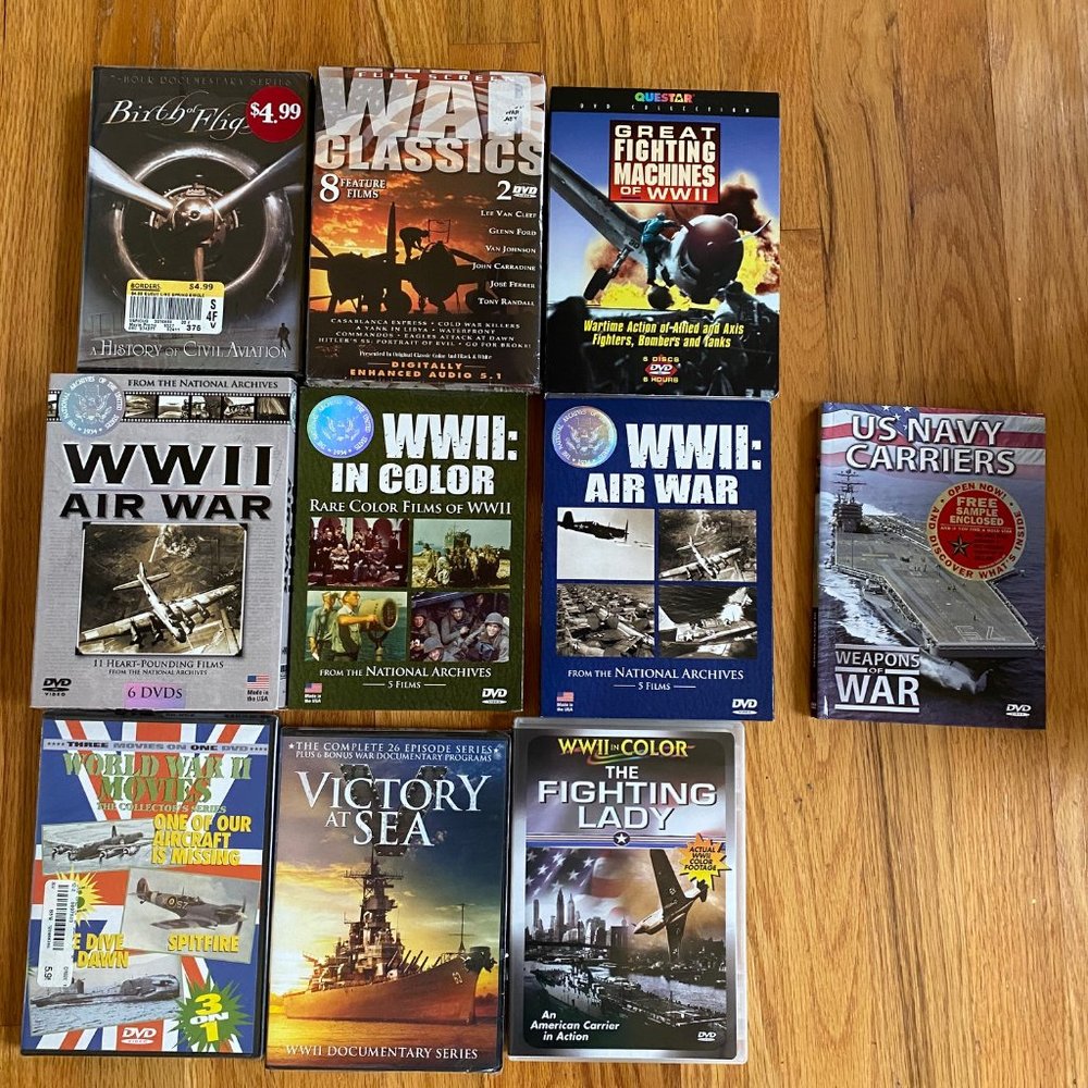 More added! Multi dvd set of military/airplane related movies/documentaries